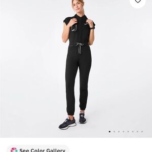 FIGS Black Women's Rafaela Cargo Scrub Jumpsuit